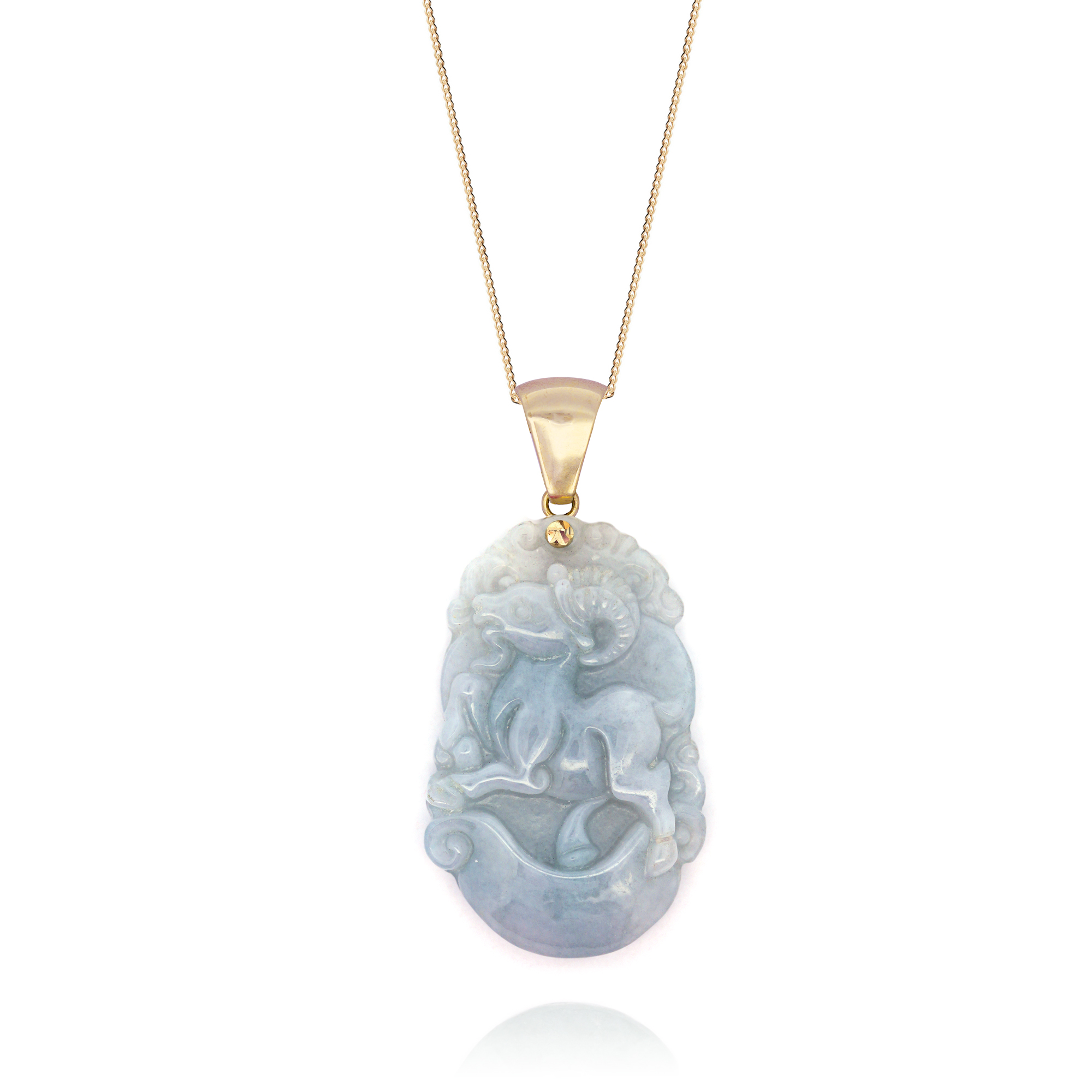 Chinese Zodiac Jade Pendant: Goat